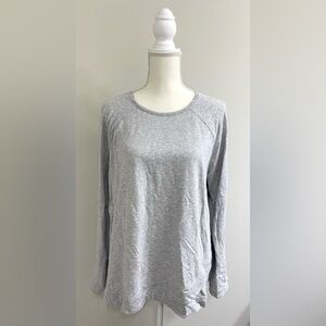 Pure Jill Womens XL Solid Gray Long Sleeve  Crewneck Sweatshirt Boho Streetwear